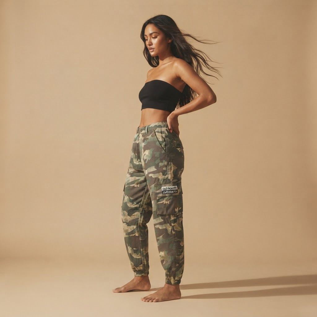 Adidas Originals Camo Ripstop Cargo Joggers with Three-Strip