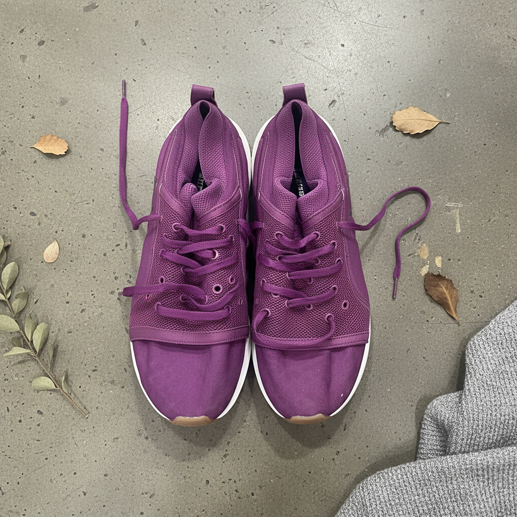 Puma Purple Mesh Low-Top Athletic Sneakers