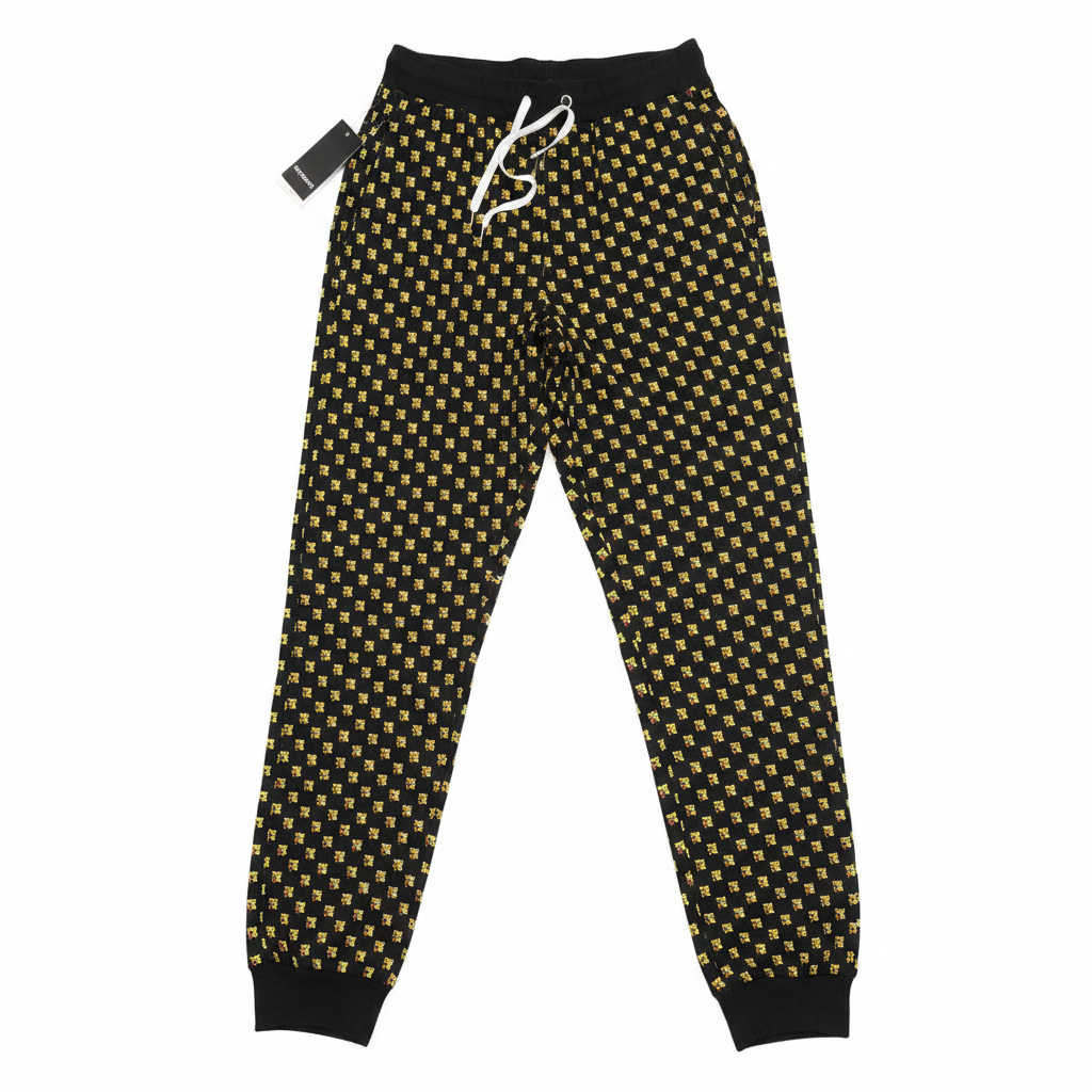 Livergy Men's Black Lidl Logo Print Cotton Joggers