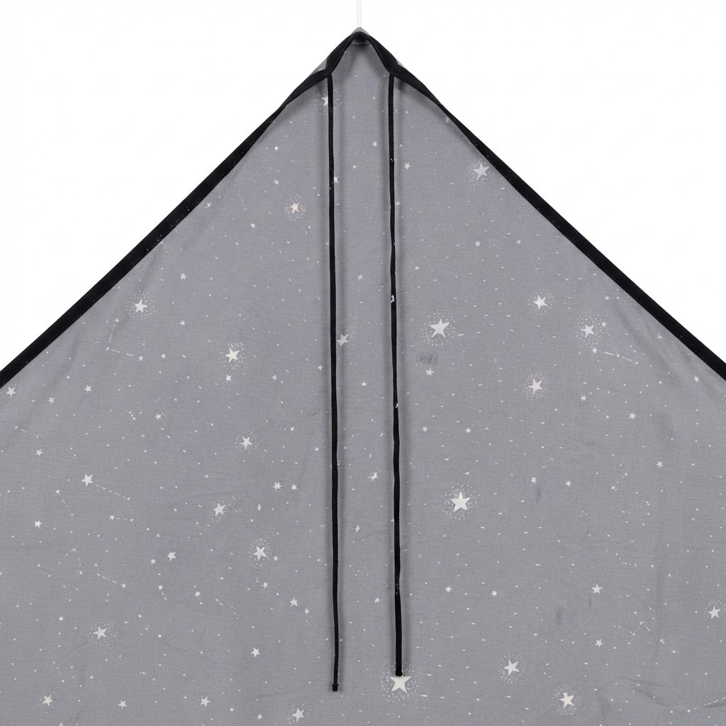 Women's Black Star Print Long Kimono Abaya Jacket