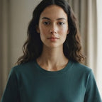 Deep Teal Relaxed Fit Boxy Crewneck T-Shirt