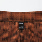 SHEIN Women's Rust Plaid High Waisted Button Fly Trousers