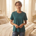 Deep Teal Relaxed Fit Boxy Crew Neck T-Shirt