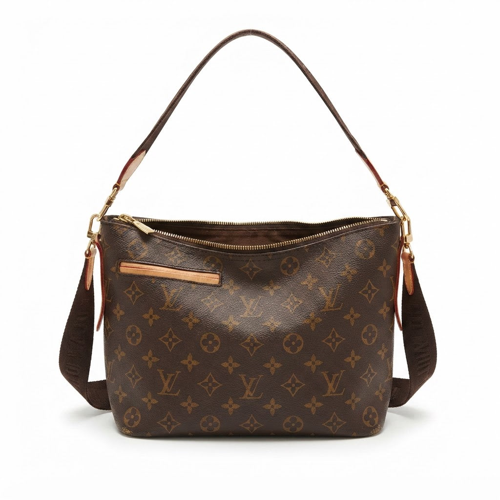 LOUIS VUITTON Monogram Coated Canvas Hobo Crossbody Bag