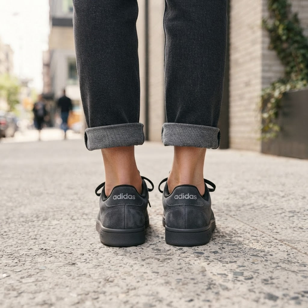 adidas Adidas Grey Suede Low-Top Sneakers
