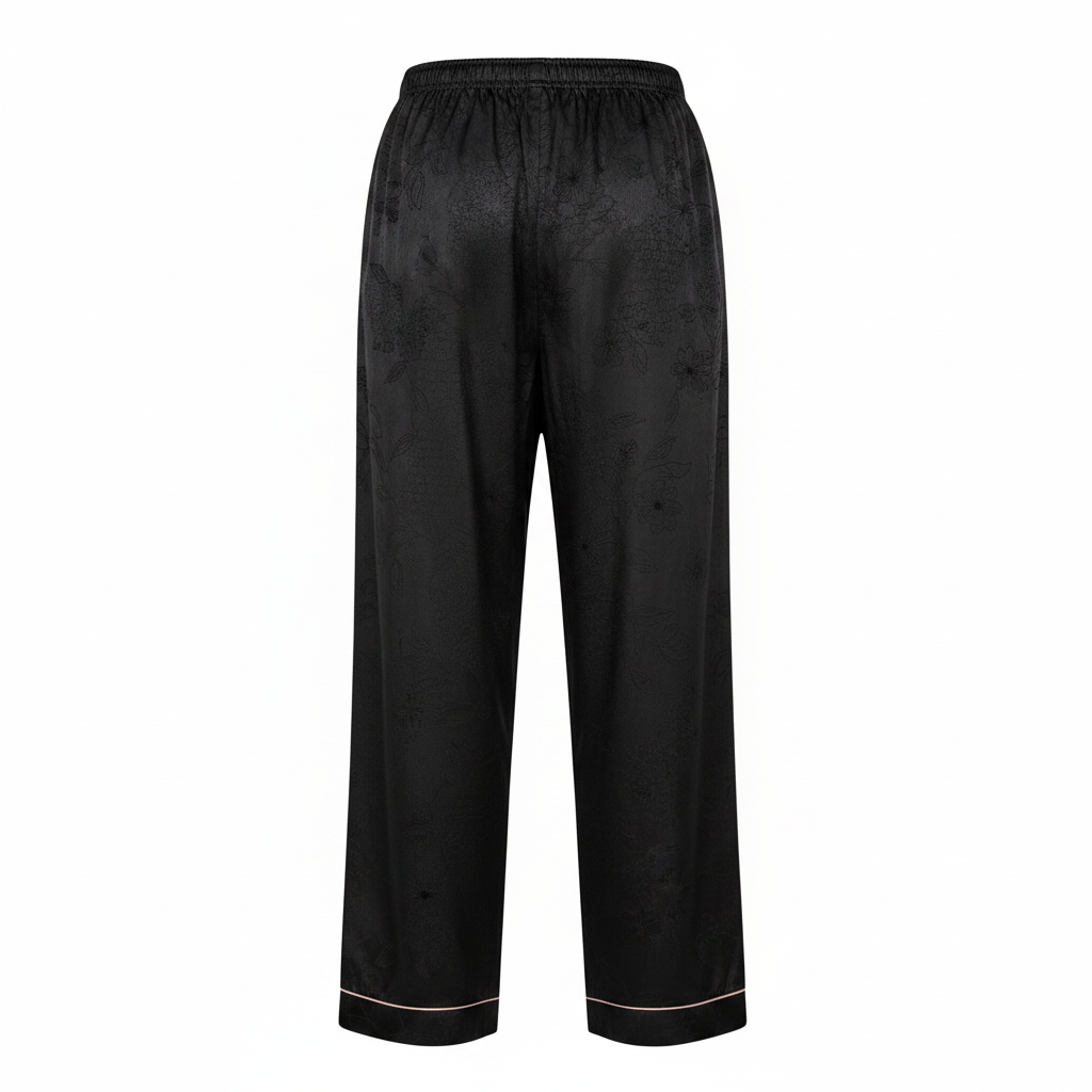 Nayomi Black Jacquard Nightwear Pyjama Pants