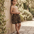 SHEIN Tan Leopard Print SHEIN Kids' Shorts with Elastic Wais