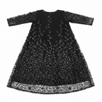 Elegant Black Sequin Embroidered Long Open Abaya