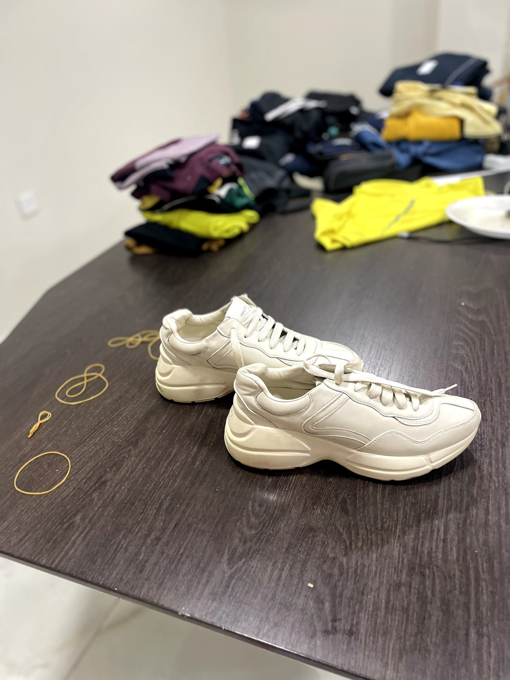 GUCCI Gucci Ivory Leather Chunky Low-Top Sneakers