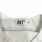 ABEILLE Kids White Embroidered Tulle Party Dress with Bows