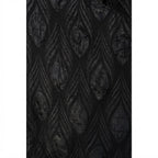 Luxury Jet Black Botanical Jacquard Full Length Abaya