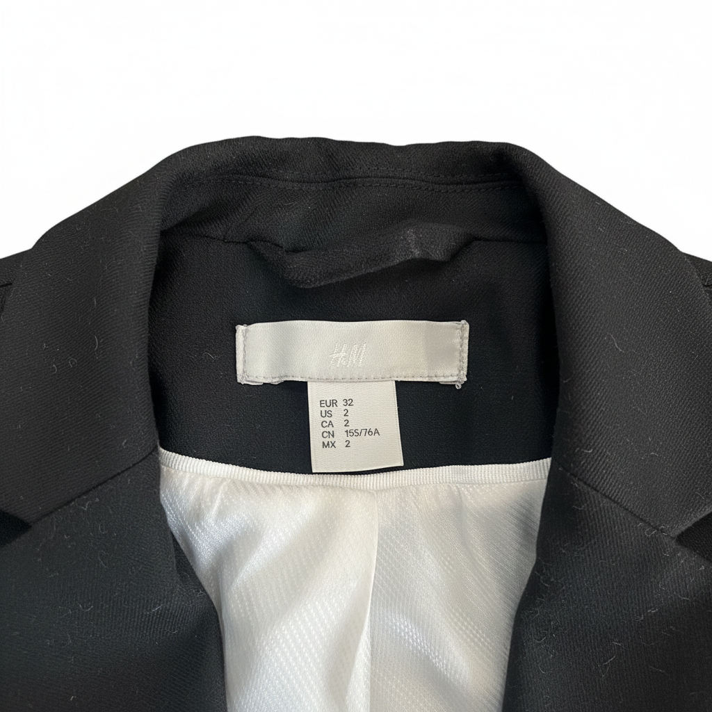 Women's Tailored Black Notched Lapel Blazer