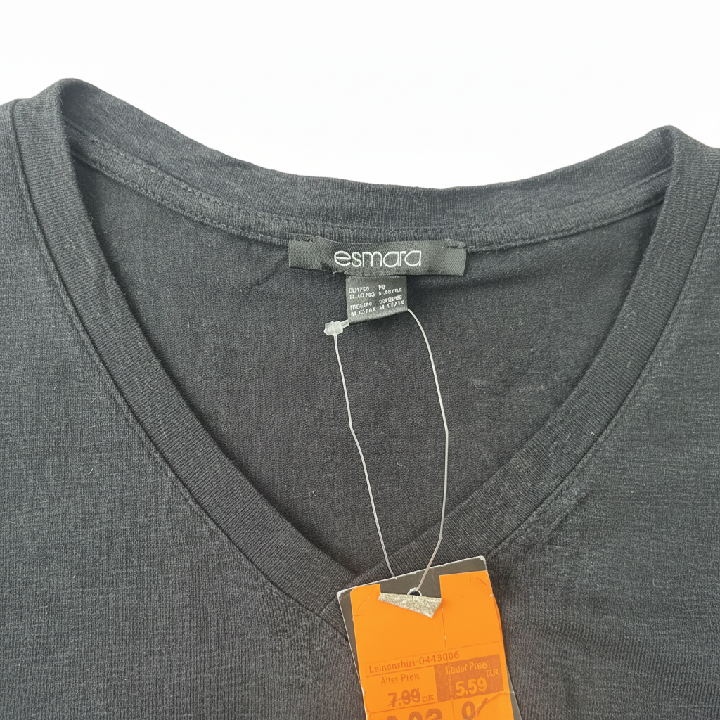 Women's Charcoal V-Neck Relaxed Fit T-Shirt
