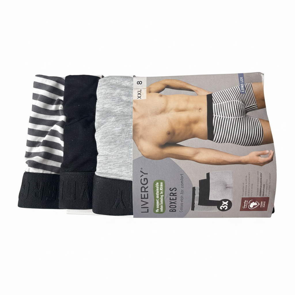 Livergy Men's Striped Long Leg Cotton Boxers