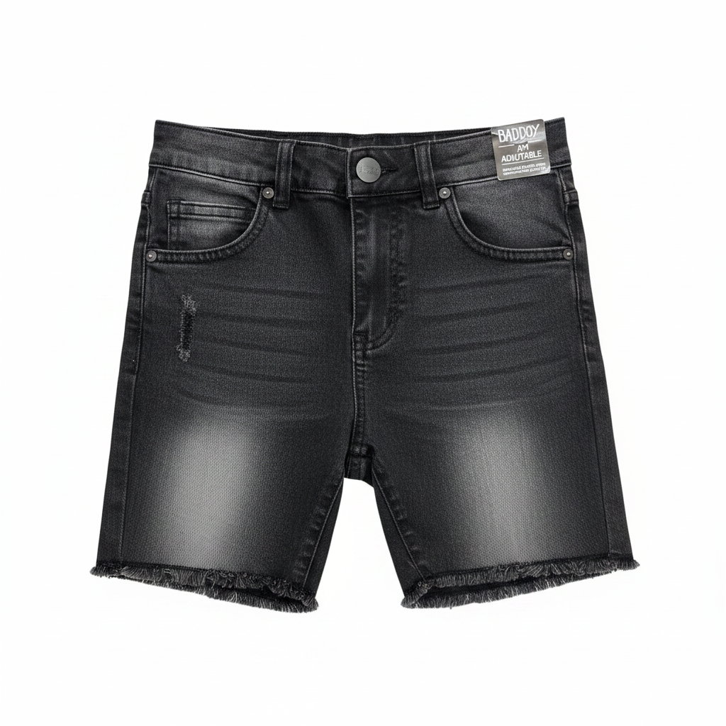 name it. Kids' Bright Green Button-Fly Woven Cotton Shorts