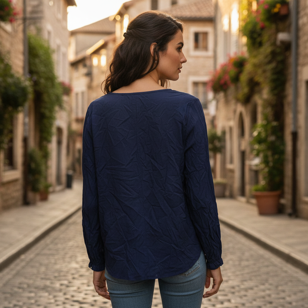 Esmara Women's Navy Blue Long Sleeve Blouse