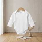 SHEIN SHEIN White Long-Sleeve Baby Bodysuit with Snap Closur