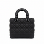 Christian Dior Matte Black Quilted Lady Dior Handbag