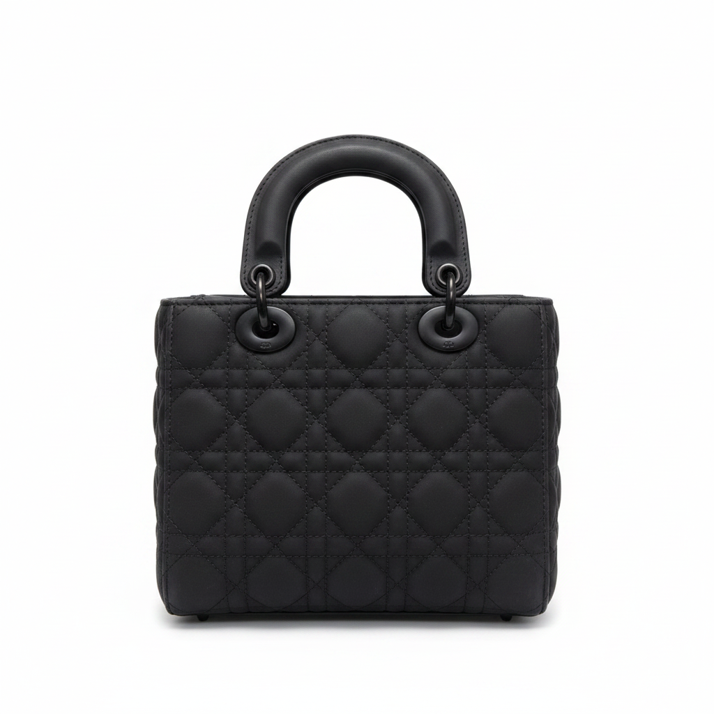 Christian Dior Matte Black Quilted Lady Dior Handbag