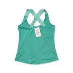 NANGAPARBAT Women's Mint Green Cross-Back Activewear Tank To