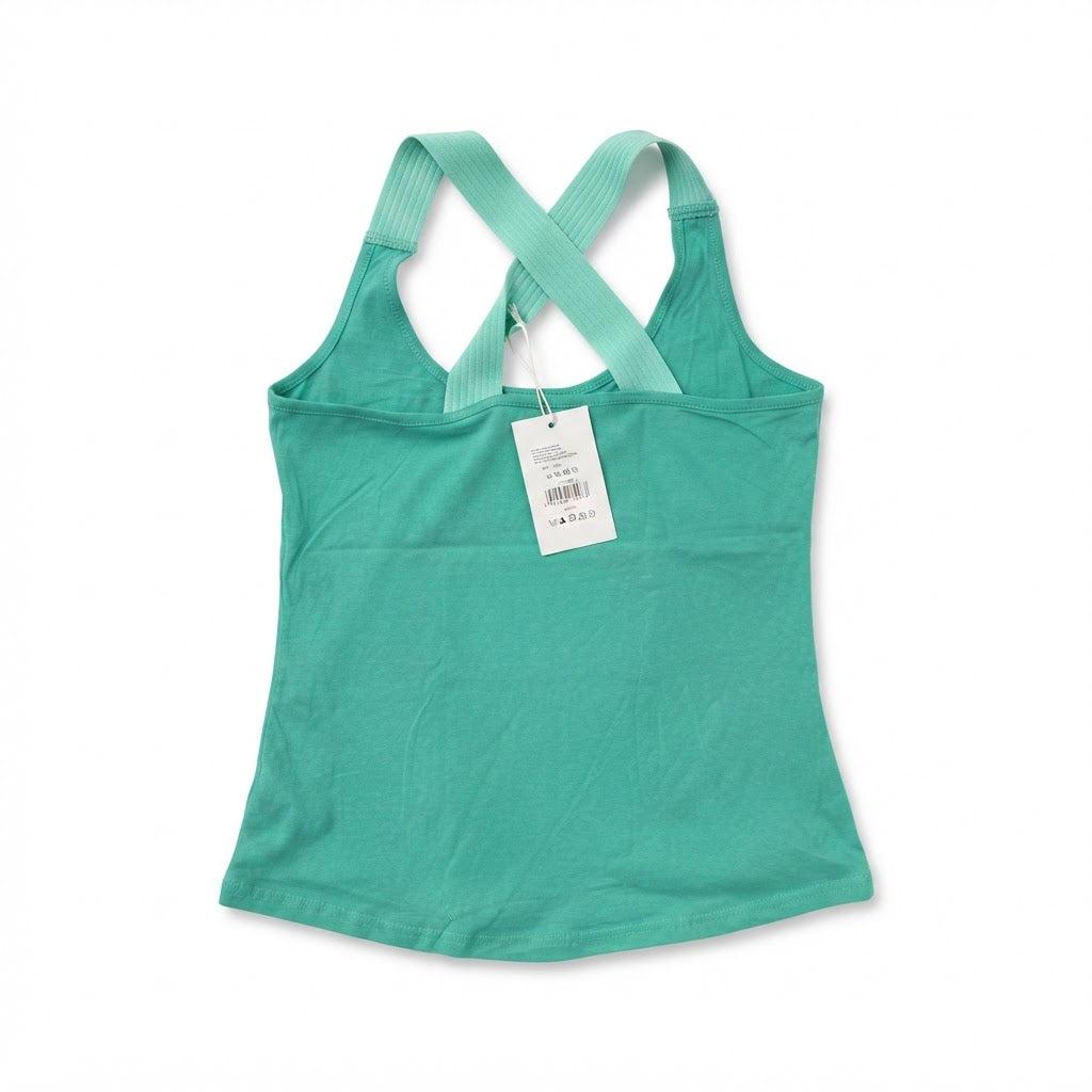 NANGAPARBAT Women's Mint Green Cross-Back Activewear Tank To