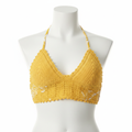 SHEIN Yellow Crochet Triangle Bikini Top - Size M