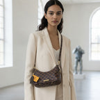 LOUIS VUITTON MADE IN FRANCE Classic Brown Checkered Pochett