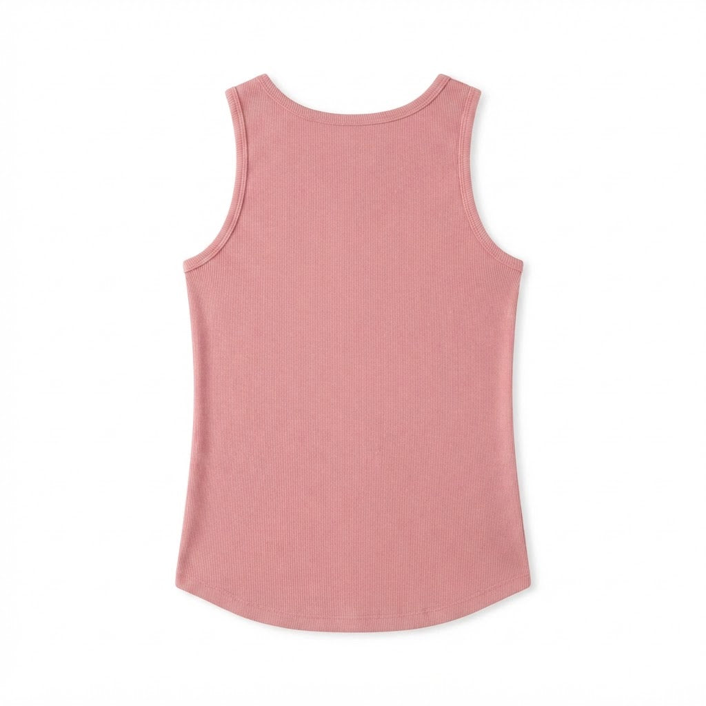 esmara Women's Pink Ribbed Scoop Neck Tank Top