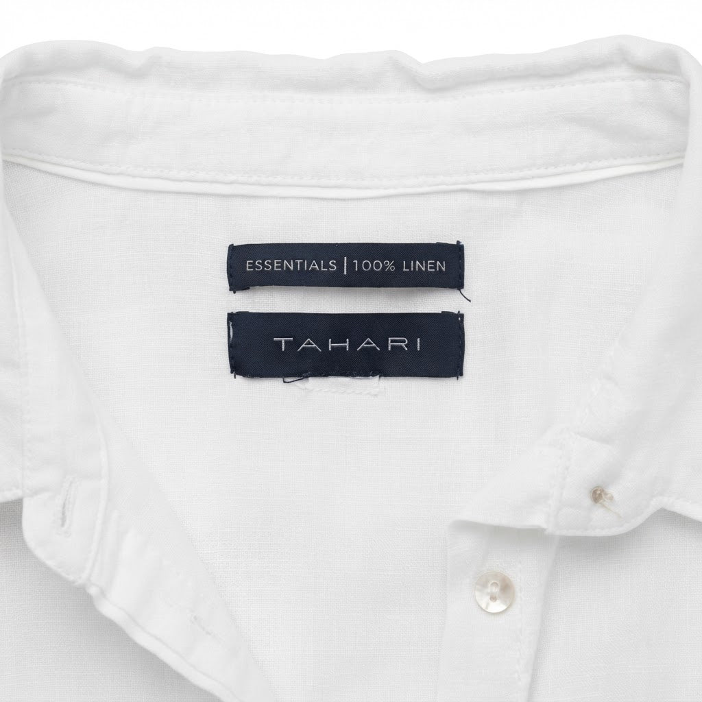 Women's White Relaxed Fit Long Sleeve Linen Shirt