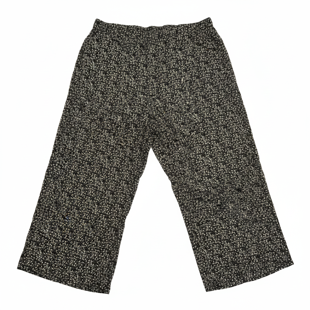 Women's Black Floral Printed Wide Leg Trousers