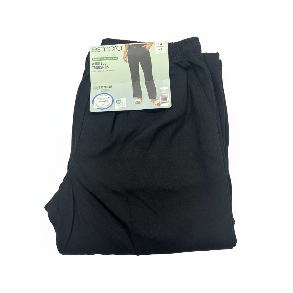 Women's Light Blue Wide Leg Lyocell Drawstring Trousers