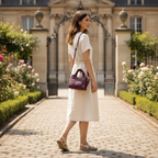 Guess Burgundy Pebbled Mini Crossbody Bag