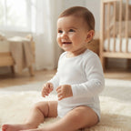 SHEIN SHEIN White Long-Sleeve Baby Bodysuit with Snap Closur