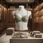 Sage Green Floral Lace Underwire Padded Bra