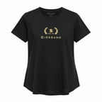Giordano Women's Black T-Shirt with Gold Crest Logo - XL