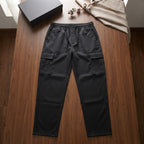FORZA Black Relaxed Fit Cargo Trousers with Drawstring Waist