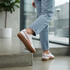 PUMA, FOREVER BETTER Puma White & Pink Leather Gum Sole Snea