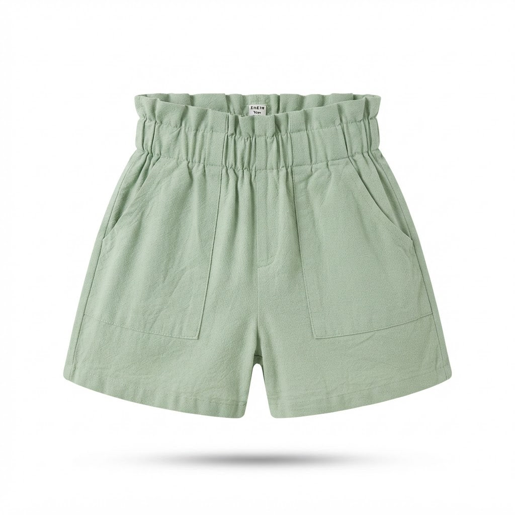 SHEIN SHEIN Sage Green Paperbag Waist Relaxed Fit Shorts