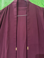guess Deep Plum A-Line Abaya with Gold Fastening Details