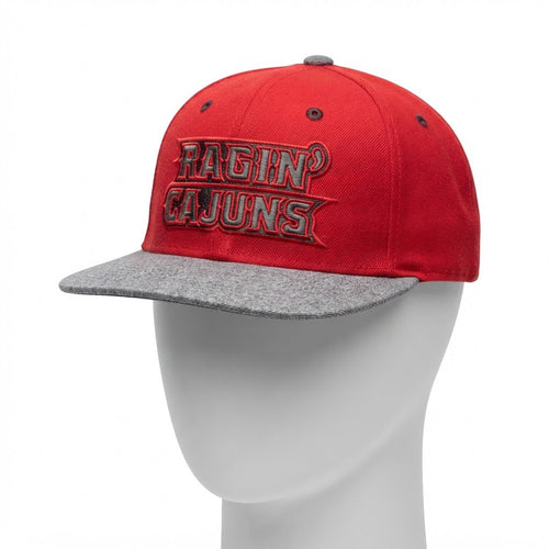 Adidas Ragin' Cajuns Red and Grey Hat L/XL