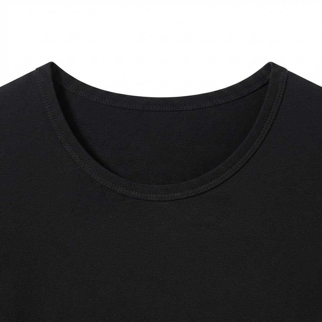 LIVERGY Men's Black Cotton Jersey Short Sleeve Undershirt