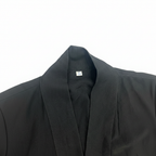 Elegant Black Embroidered Open Front Abaya