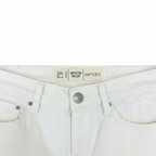 Women's White Denim Raw Hem Casual Shorts