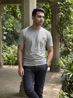 [WearU Generated:campaign_3] Fred Perry Heather Grey Marl Cotton Jersey T-Shirt – campaign 3