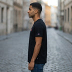Tommy Jeans Black Tommy Jeans Crew-Neck T-Shirt with Bicolou
