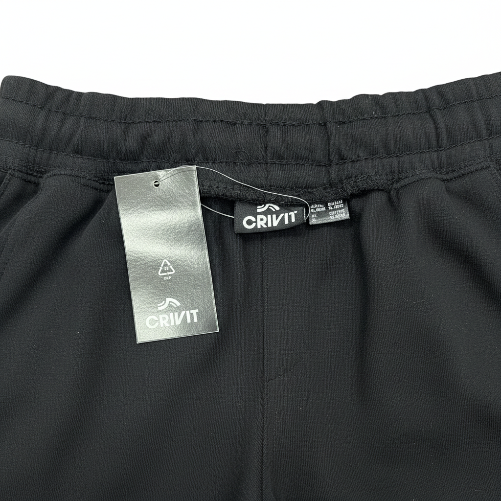 Men's CRIVIT Black Cotton Sweat Shorts - NWT