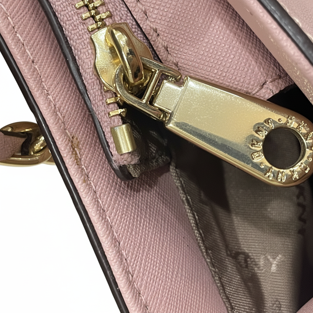 DKNY Pink Saffiano Leather Chain Shoulder Bag