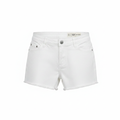 Women's White Denim Raw Hem Casual Shorts
