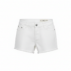 Women's White Denim Raw Hem Casual Shorts