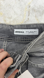 Bershka Grey Bootcut Jeans with Y2K Flap Pockets